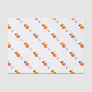 Papier Mousseline Aquarelle Tequila Sunrise Cocktail