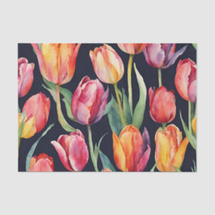 Papier Mousseline Aquarelle Tulipe Fleurs N'Importe Quelle Occasion