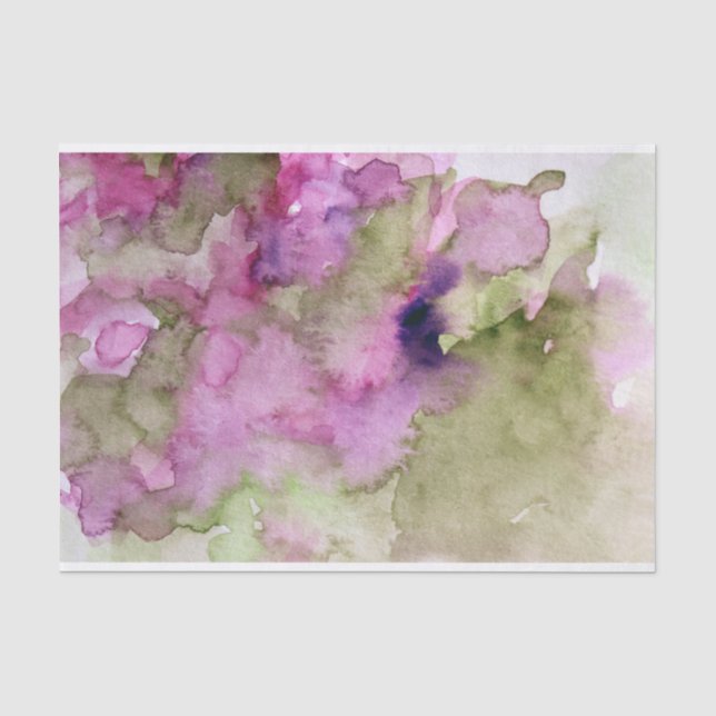 Papier Mousseline Aquarelle vert pourpre nature (Recto)