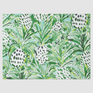 Papier Mousseline Aquarelle verte TROPICALE d'ananas de SITCH