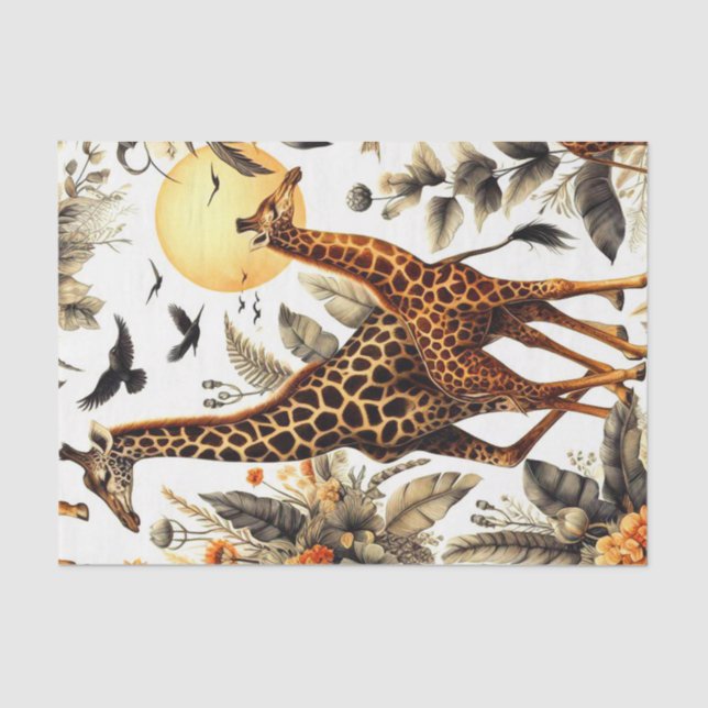 Papier Mousseline Aquarelle vintage de Giraffe (Recto)