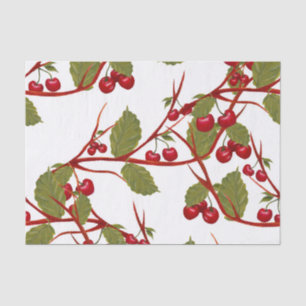 Papier Mousseline Aquarelle vintage Red Chercher Branch