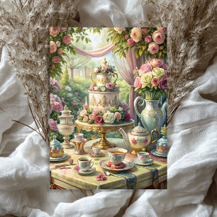 Papier Mousseline Aquarelle vintage shabby chic table de thé anglais