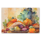Aquarelle vintage Thanksgiving Citrouille Turquie