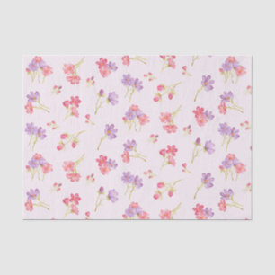 Papier Mousseline Aquarelle violet rose Cosmos Fleurs