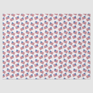 Papier Mousseline Aquarelle Waving USA Drapeau Répéter le Motif