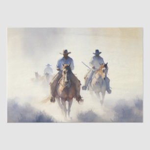 Papier Mousseline Aquarelle western poussiéreuse “Posse - La Poursui