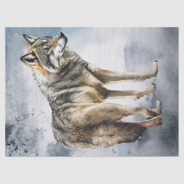 Papier Mousseline Aquarelle Wolf (Recto)