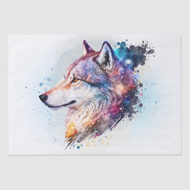 Papier Mousseline Aquarelle Wolf (Recto)