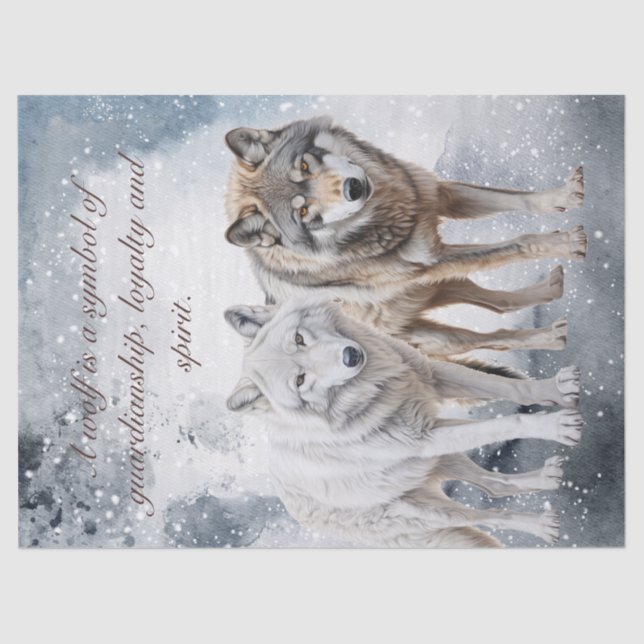 Papier Mousseline Aquarelle Wolf (Recto)