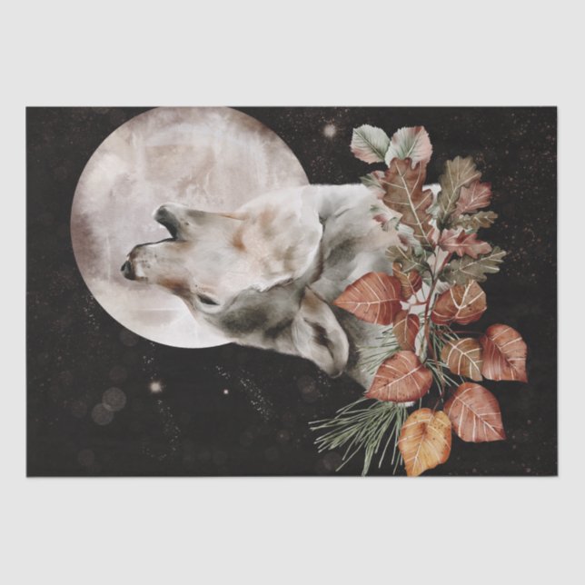 Papier Mousseline Aquarelle Wolf Automne automne (Recto)