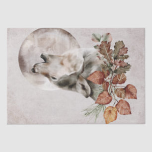 Papier Mousseline Aquarelle Wolf Automne automne