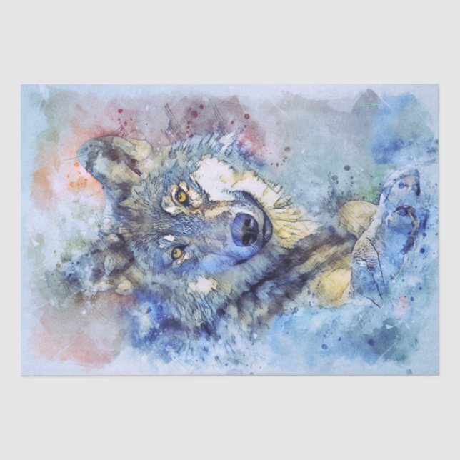 Papier Mousseline Aquarelle Wolf Grey Hunter (Recto)