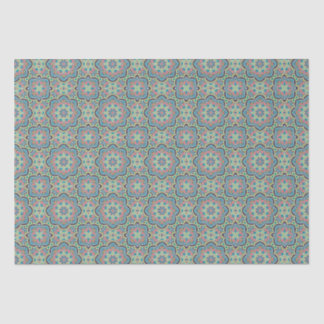 Papier Mousseline Arabe Boho Elégant Géométrique Marocain Bleu Vert