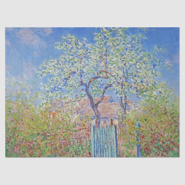 Papier Mousseline Arbre à poires en fleurs - Claude Monet (Recto)