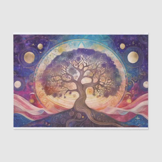 Papier Mousseline Arbre cosmique mystique de la vie - Mur de Boho sp (Recto)