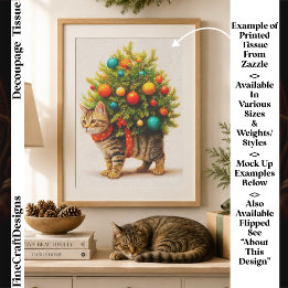 Papier Mousseline Arbre de Noël adorable Chat/Chaton FN8L Découpage