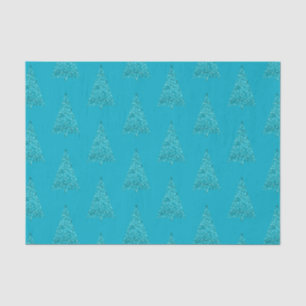 Papier Mousseline Arbre de Noël Aqua Blue Sparkle