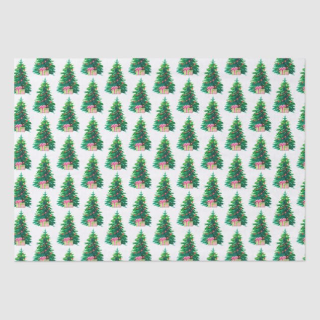 Papier Mousseline Arbre de Noël avec présentoirs (Recto)