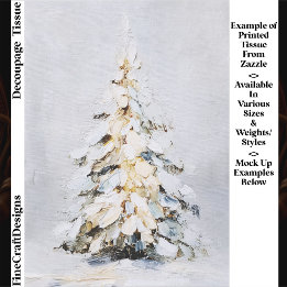 Papier Mousseline Arbre de Noël enneigé en hiver, découpage texturé 