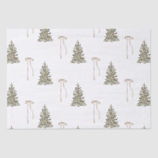 Papier Mousseline Arbre de Noël moderne et Motif arc mignon (Recto)