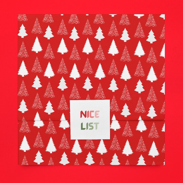 Papier Mousseline Arbre de Noël moderne Motif papier de tissus rouge (Créateur téléchargé)