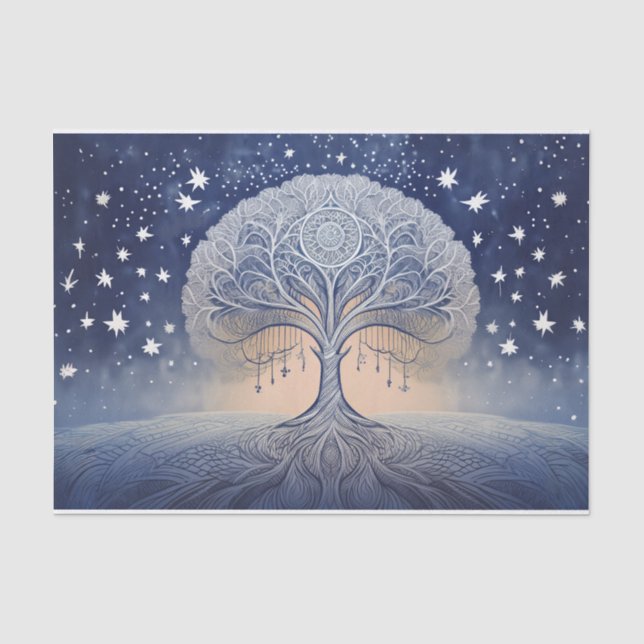 Papier Mousseline Arbre de Vie, Etoiles Froides et Esprits (Recto)