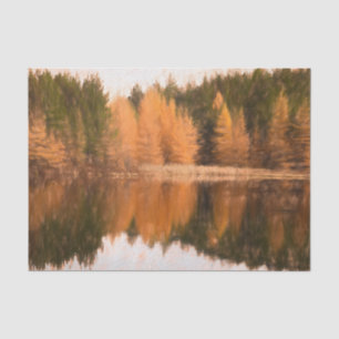 Papier Mousseline Arbres d'automne Lac Orange Croquis thématique d'a