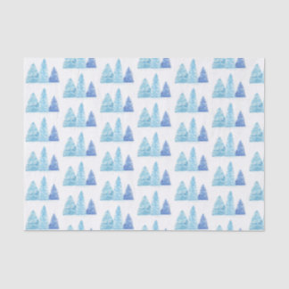Papier Mousseline Arbres de Noël bleus