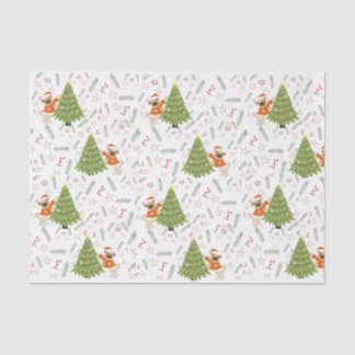 Papier Mousseline Arbres de Noël &carlin chien motif personnalisé ar