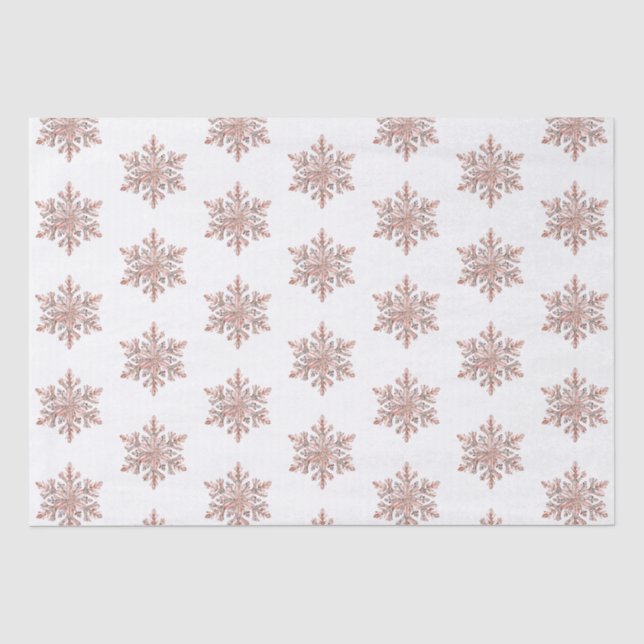 Papier Mousseline Arbres de Noël de flocon d'or rose (Recto)
