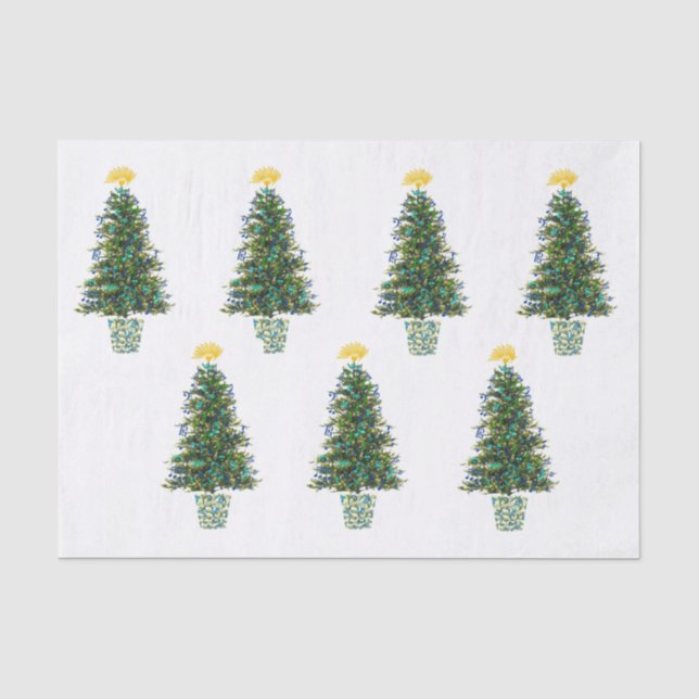 Papier Mousseline Arbres de Noël de thème de musique (Recto)