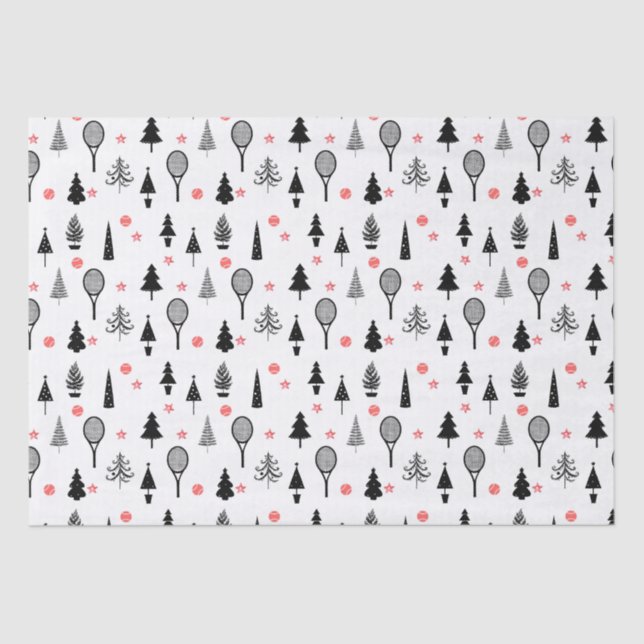 Papier Mousseline 🎄 arbres de Noël et 🎾 raquettes de tennis (Recto)