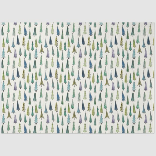 Papier Mousseline Arbres de Noël funky (Belle Art Illustré) (Recto)