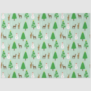 Papier Mousseline Arbres de Noël Neiges rennes neige neige