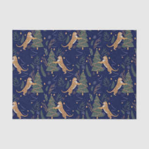 Papier Mousseline Arbres de Noël & tigres motif personnalisé arrière