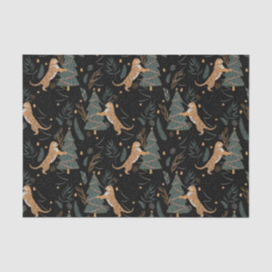 Papier Mousseline Arbres de Noël & tigres motif personnalisé arrière