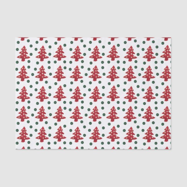 Papier Mousseline Arbres et boutons de Noël de métier (Recto)