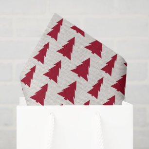 Papier Mousseline Arbres rouges foncés modernes Faux beige Motif de