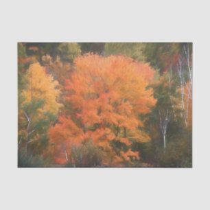 Papier Mousseline Arbres tombent bois forêt orange jaune beau