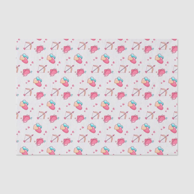 Papier Mousseline Arc de Cupidon Motif de coeur d'amour pour la Sain (Recto)