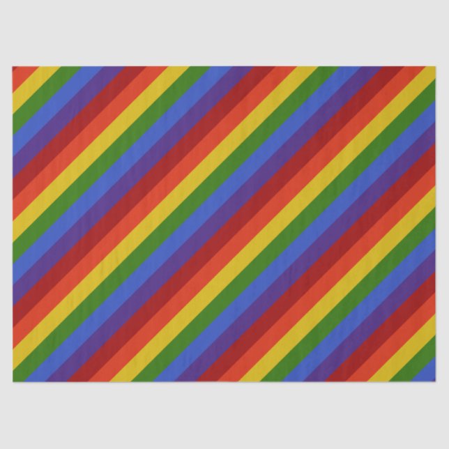 Papier Mousseline Arc-en-ciel Diagonal Classic Stripes Retro (Recto)
