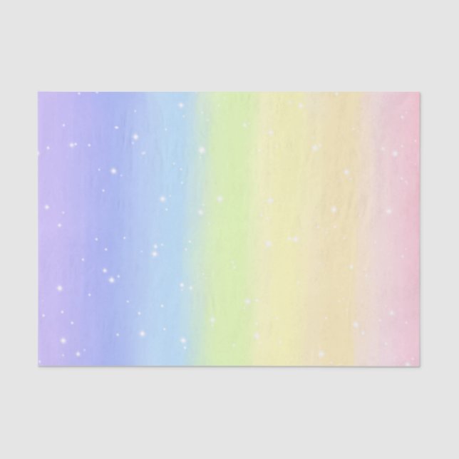 Papier Mousseline Arc-en-ciel en pastel cosmique (Recto)