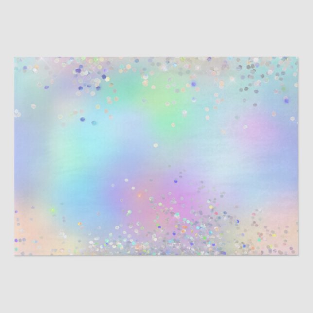 Papier Mousseline Arc-en-ciel Iridescente huile et Parties scintilla (Recto)