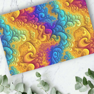 Papier Mousseline Arc-en-ciel multicouleur or fractal