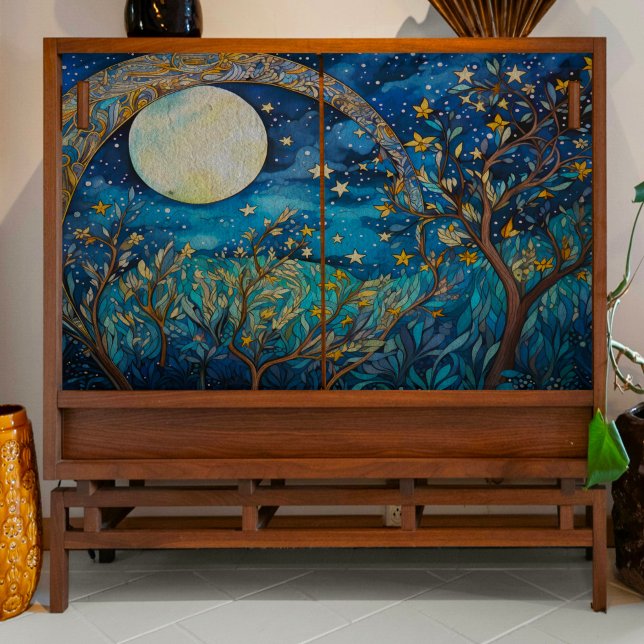 Papier Mousseline Arc en ciel sur la lune découpage papier de tissu (Créateur téléchargé)