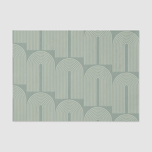 Papier Mousseline Arche contemporaine Art en Sage Green (Recto)
