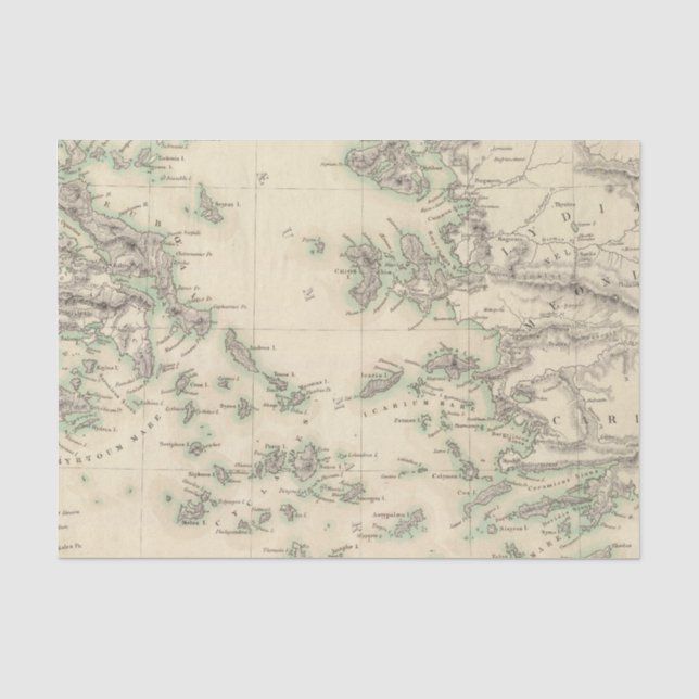 Papier Mousseline Archipel Grec, antique (Recto)