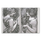 Argent, Art nouveau, design, femelles, Mucha, beau