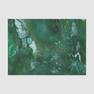 Papier Mousseline Argent brillant et marbre vert d'émeraude de